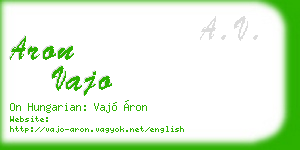 aron vajo business card